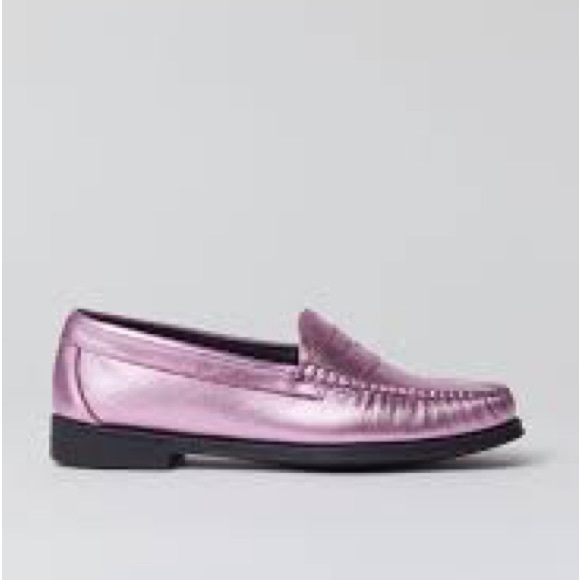 G.H.BASS Whitney Weejuns Penny Loafers in Metallic Pink - Picture 2 of 5